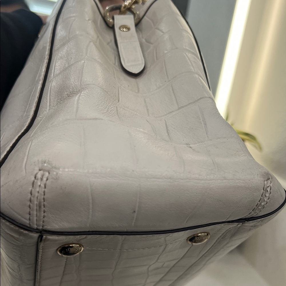 Coach Ivory Croc-Embossed Satchel - Picture 7 of 16